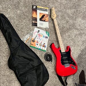 Red Electric Guitar with Accessories